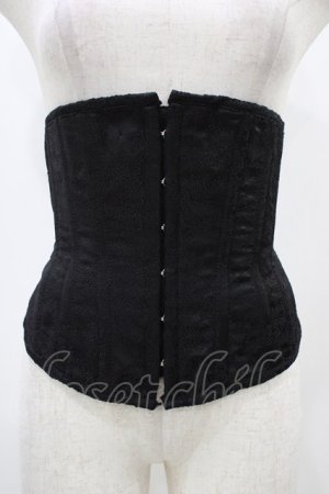 画像: ATELIER PIERROT / ジャガードコルセット  ブラック H-25-12-18-1006-EL-ZA-KB-ZH