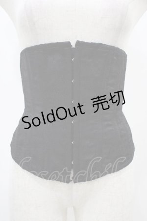 画像: ATELIER PIERROT / ジャガードコルセット  ブラック H-25-12-18-1006-EL-ZA-KB-ZH