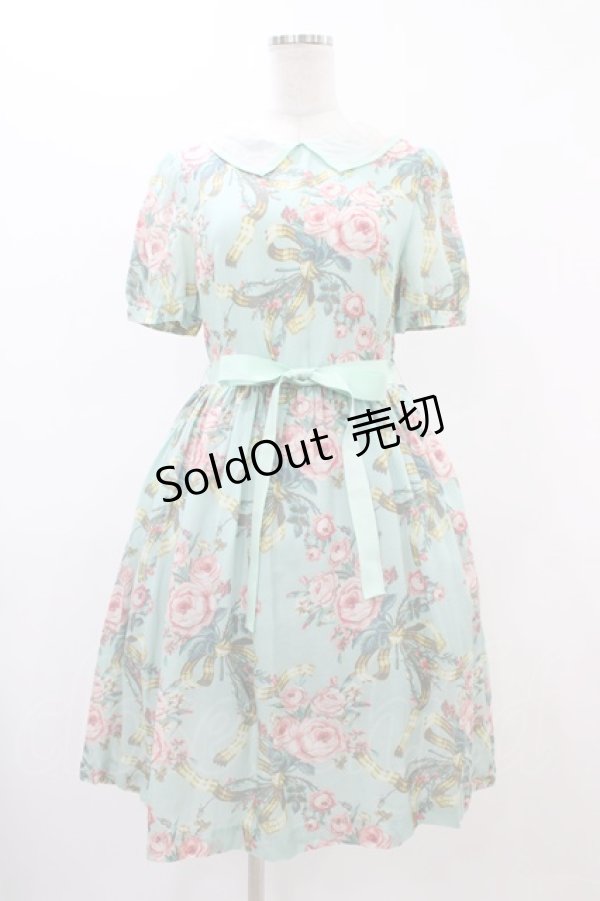 画像1: Jane Marple / Rose Bouquetワンピース  ミント H-25-12-18-1034-JM-OP-KB-ZH (1)