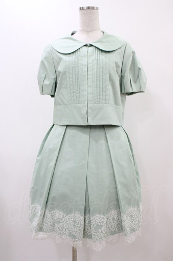 画像1: Jane Marple / 裾レースワンピース＆ピンタックパフジャケット  ミント H-25-12-18-1035-JM-OP-KB-ZH (1)
