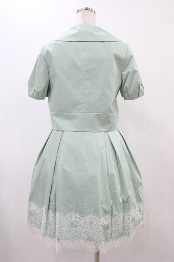 画像2: Jane Marple / 裾レースワンピース＆ピンタックパフジャケット  ミント H-25-12-18-1035-JM-OP-KB-ZH (2)