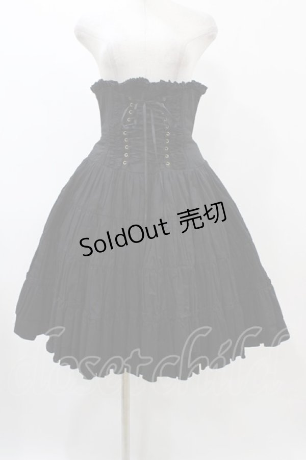 画像1: ATELIER PIERROT / ティアードコルセットスカート  ブラック H-25-12-18-1038-EL-SK-KB-ZH (1)