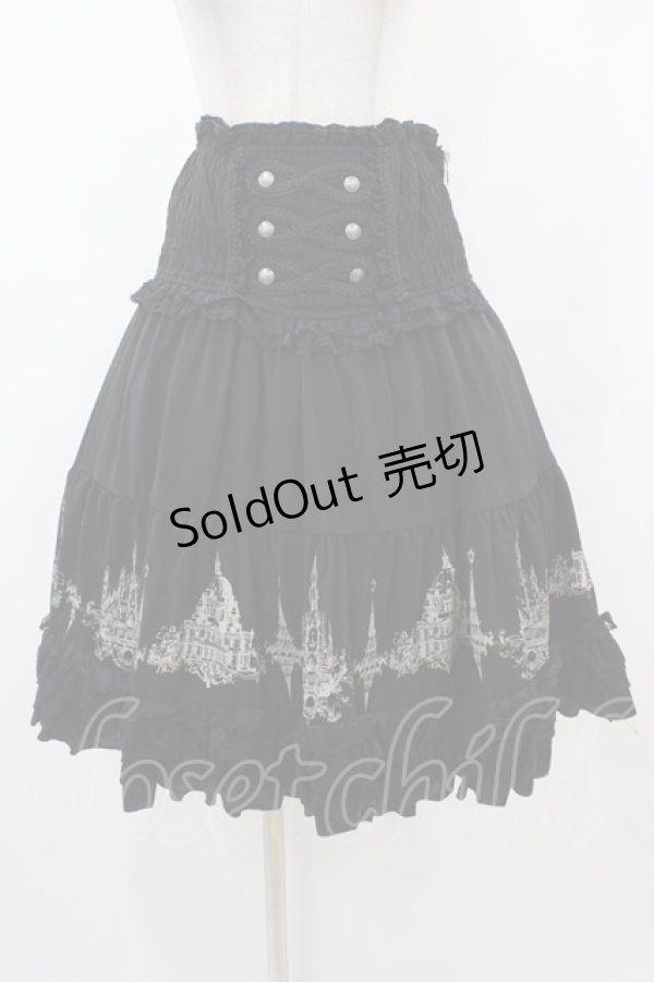 画像1: Ozz oneste / プリントハイウエストスカート  ブラック H-25-12-18-1039-OO-SK-KB-ZH (1)