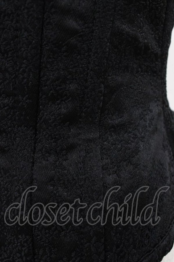 画像3: ATELIER PIERROT / ジャガードコルセット  ブラック H-25-12-18-1006-EL-ZA-KB-ZH (3)