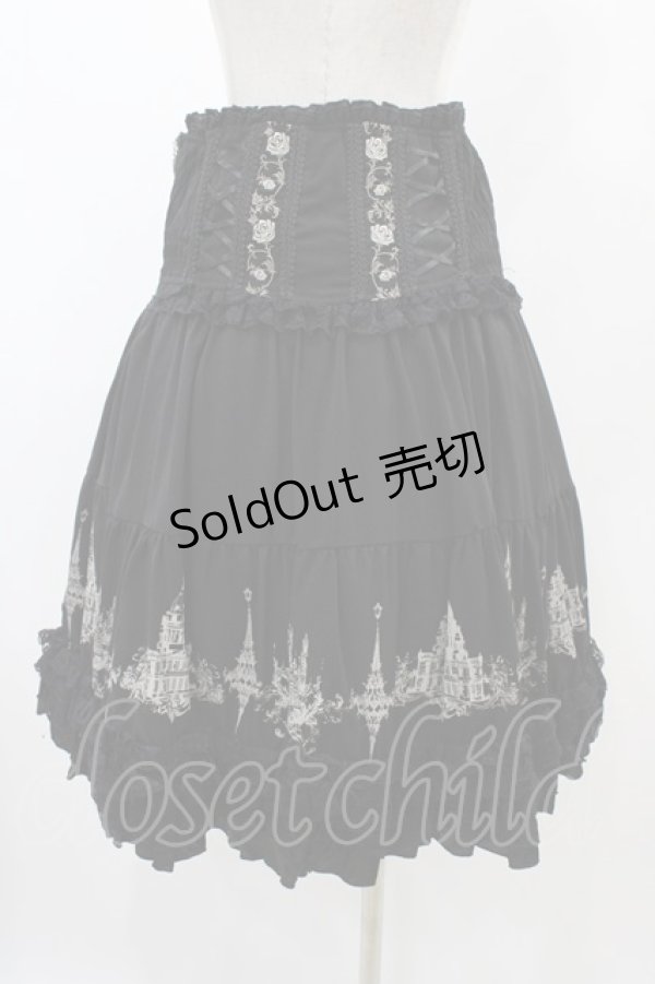 画像2: Ozz oneste / プリントハイウエストスカート  ブラック H-25-12-18-1039-OO-SK-KB-ZH (2)