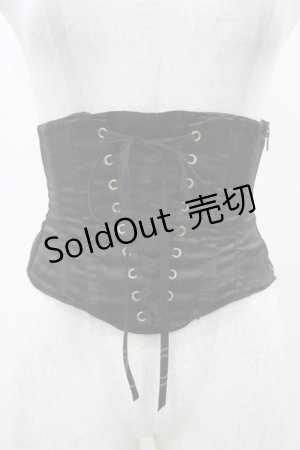 画像: ATELIER PIERROT / サテンコルセット  ブラック H-25-12-18-1007-EL-ZA-KB-ZH