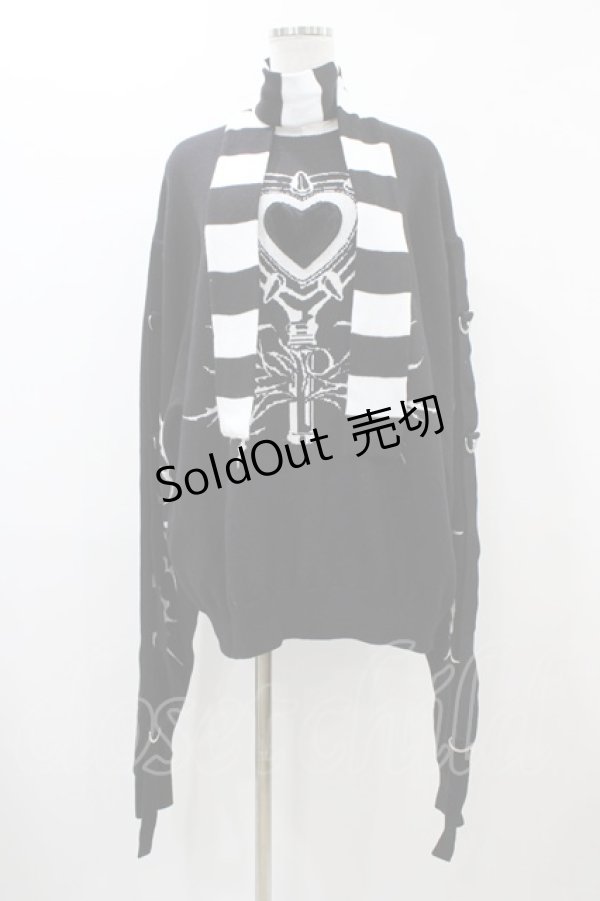 画像1: DimMoire / 超ロングスリーブニット  ブラック H-25-12-18-1048-0-TO-KB-ZH (1)