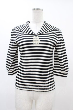 画像: Shirley Temple / ボーダーセーラーカットソー  ブラック H-25-12-18-1056-ET-TO-KB-ZH