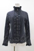 画像1: PUTUMAYO / クロスタイ付スタンドカラーブラウス  ネイビー H-25-12-18-1059-PT-BL-KB-ZH (1)