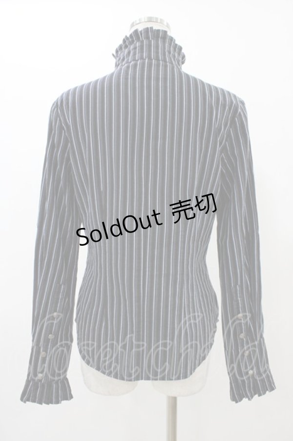 画像2: PUTUMAYO / クロスタイ付スタンドカラーブラウス  ネイビー H-25-12-18-1059-PT-BL-KB-ZH (2)