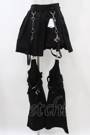 画像: REFLEM / レッグカバー付きレイヤードデニムショートパンツ  ブラック H-25-12-18-1010-PU-PA-KB-ZH