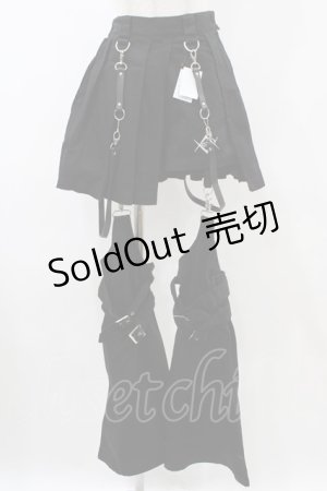 画像: REFLEM / レッグカバー付きレイヤードデニムショートパンツ  ブラック H-25-12-18-1010-PU-PA-KB-ZH