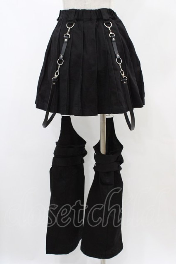 画像2: REFLEM / レッグカバー付きレイヤードデニムショートパンツ  ブラック H-25-12-18-1010-PU-PA-KB-ZH (2)