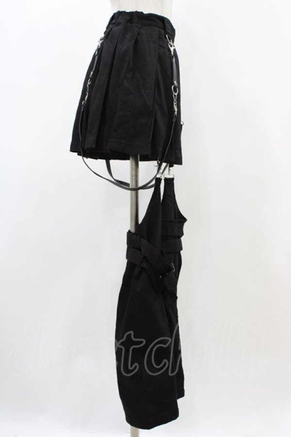 画像3: REFLEM / レッグカバー付きレイヤードデニムショートパンツ  ブラック H-25-12-18-1010-PU-PA-KB-ZH (3)