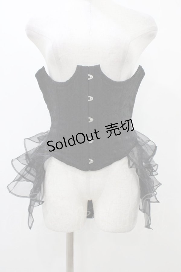 画像1: alice auaa / オーガンジーフリルジャガードコルセット  ブラック H-25-12-18-1012-AA-TO-KB-ZH (1)