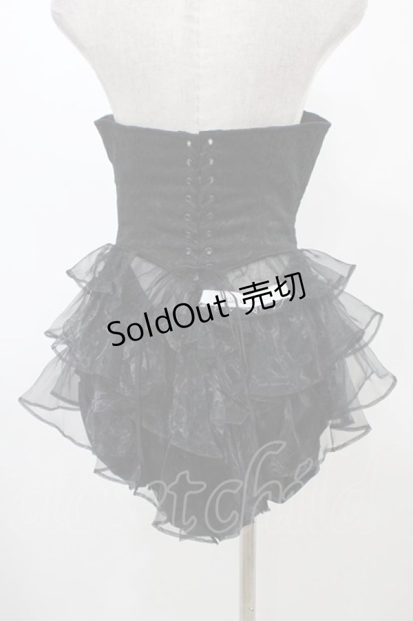 画像2: alice auaa / オーガンジーフリルジャガードコルセット  ブラック H-25-12-18-1012-AA-TO-KB-ZH (2)