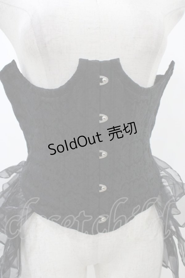 画像4: alice auaa / オーガンジーフリルジャガードコルセット  ブラック H-25-12-18-1012-AA-TO-KB-ZH (4)