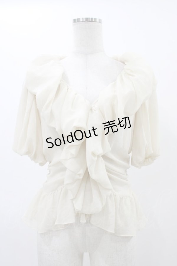 画像1: alice auaa / フリルギャザーボレロ 3（約9号） クリーム H-25-12-18-1015-AA-TO-KB-ZH (1)