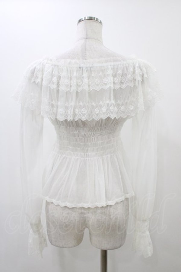 画像2: abilletage / チュールレースオフショルブラウス  ホワイト H-25-12-18-1016-GO-BL-KB-ZH (2)
