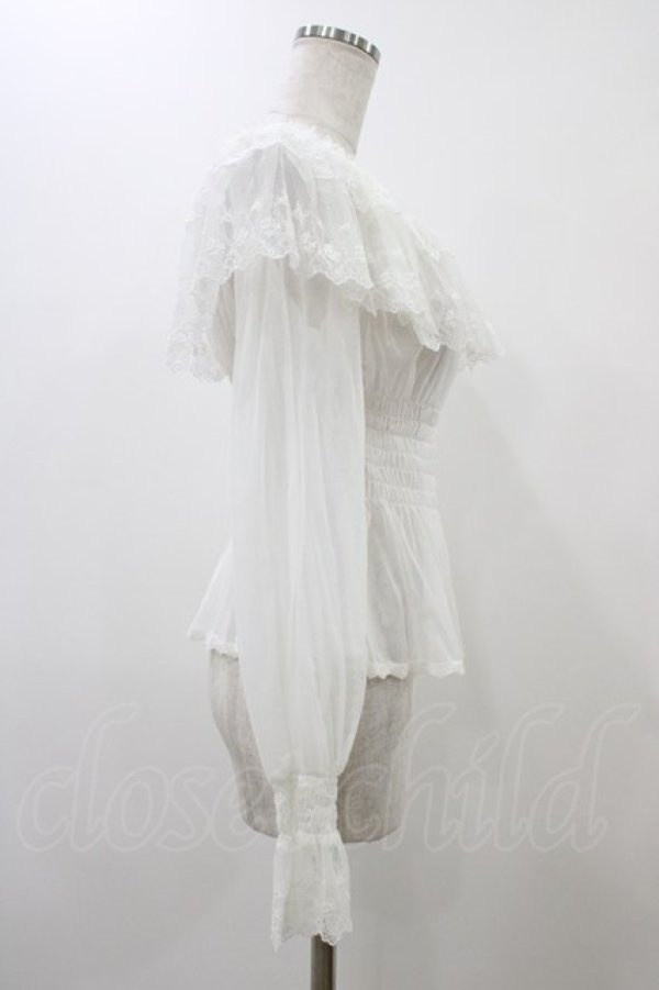 画像3: abilletage / チュールレースオフショルブラウス  ホワイト H-25-12-18-1016-GO-BL-KB-ZH (3)