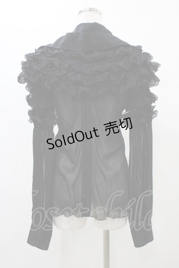 画像2: alice auaa / ボリュームフリルブラウス 3（約9号） ブラック H-25-12-18-1017-AA-BL-KB-ZH (2)