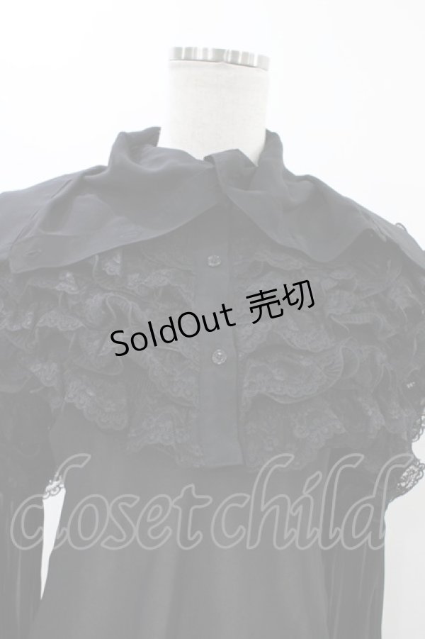 画像4: alice auaa / ボリュームフリルブラウス 3（約9号） ブラック H-25-12-18-1017-AA-BL-KB-ZH (4)