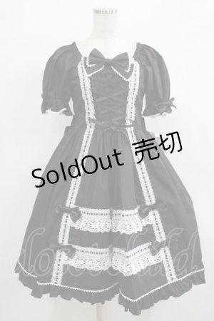 画像: metamorphose / Dress up はしごレースリボンワンピース サイズ1 ブラック H-25-12-19-001-ME-OP-NS-ZH