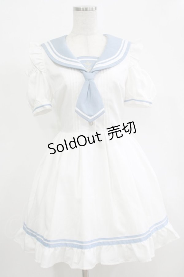 画像1: Secret Honey / セーラーマリンワンピース Free ホワイト H-25-12-19-034-CA-OP-NS-ZH (1)