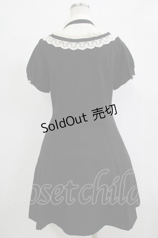 画像3: axes femme POETIQUE / レース襟半袖ワンピース M ブラック H-25-12-19-036-AX-OP-NS-ZH (3)