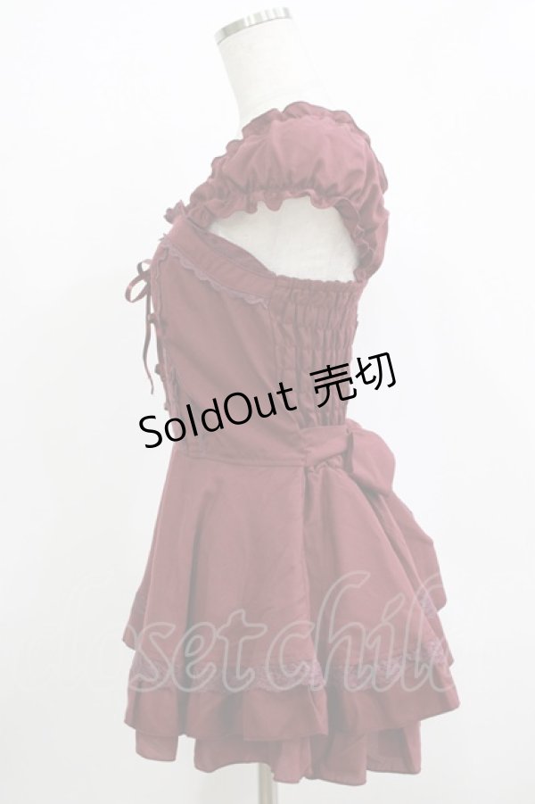 画像2: axes femme / ペプラムトップス M ワイン H-25-12-19-040-AX-TO-NS-ZH (2)