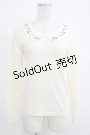 画像: Fi.n.t / チェリー刺繍トップス Free アイボリー H-25-12-19-041-CA-TO-NS-ZH