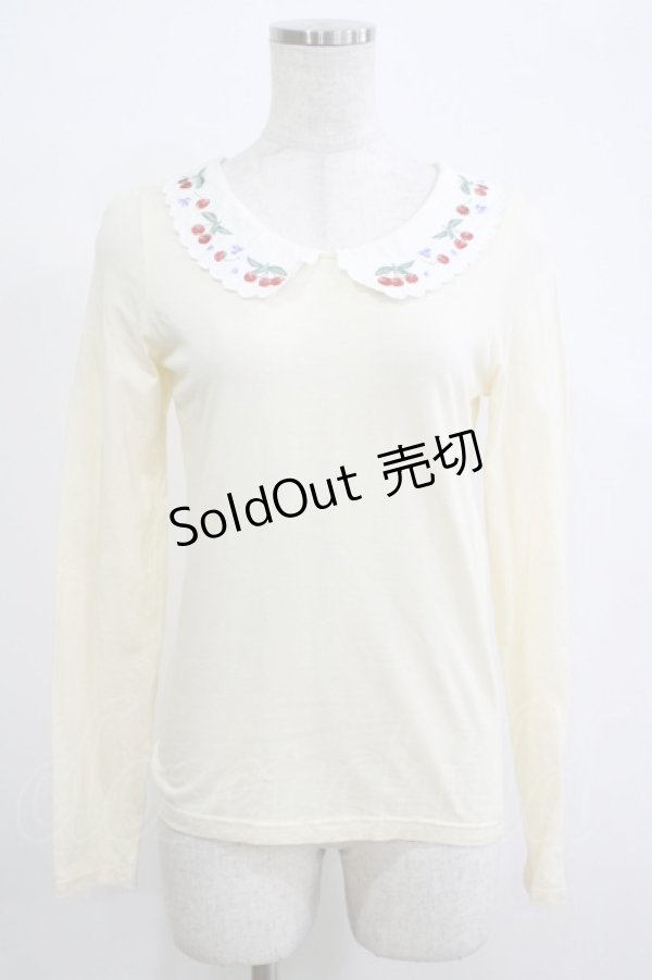 画像1: Fi.n.t / チェリー刺繍トップス Free アイボリー H-25-12-19-041-CA-TO-NS-ZH (1)