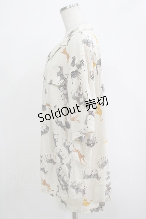 画像2: Karl Helmut / アニマル柄シャツ Free オフ H-25-12-19-044-EL-BL-NS-ZH (2)