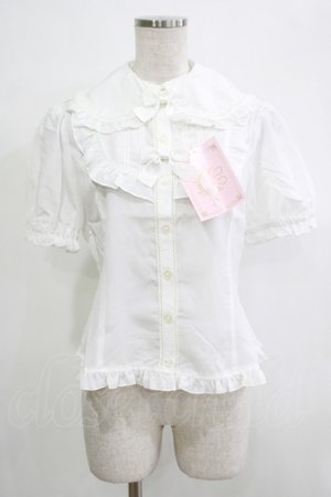 画像: metamorphose / ヨーク切替半袖リボンブラウス Free ホワイト H-25-12-19-046-ME-BL-NS-ZH