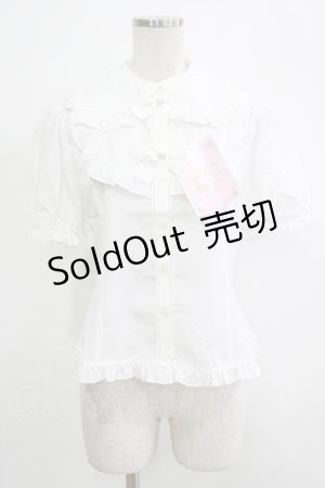 画像: metamorphose / ヨーク切替半袖リボンブラウス Free ホワイト H-25-12-19-046-ME-BL-NS-ZH