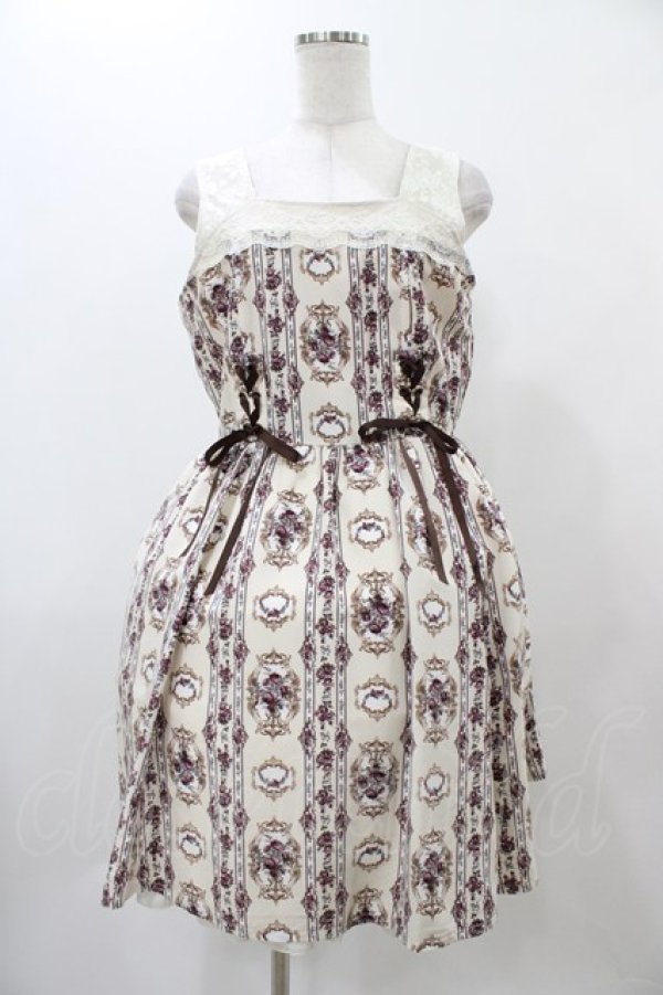 画像1: axes femme POETIQUE / バラフレームストライプワンピース M 生成り H-25-12-19-1035-AX-OP-NS-ZH (1)