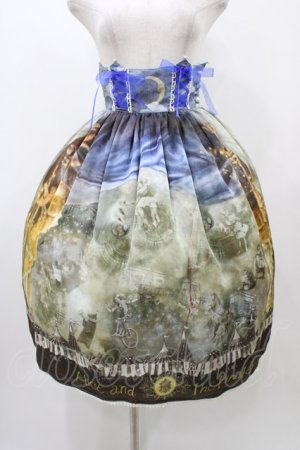 画像: ALICE and the PIRATES / 星空の天幕と秘密のサーカス団柄スカート Free ブルー H-25-12-19-1038-PA-SK-NS-ZH