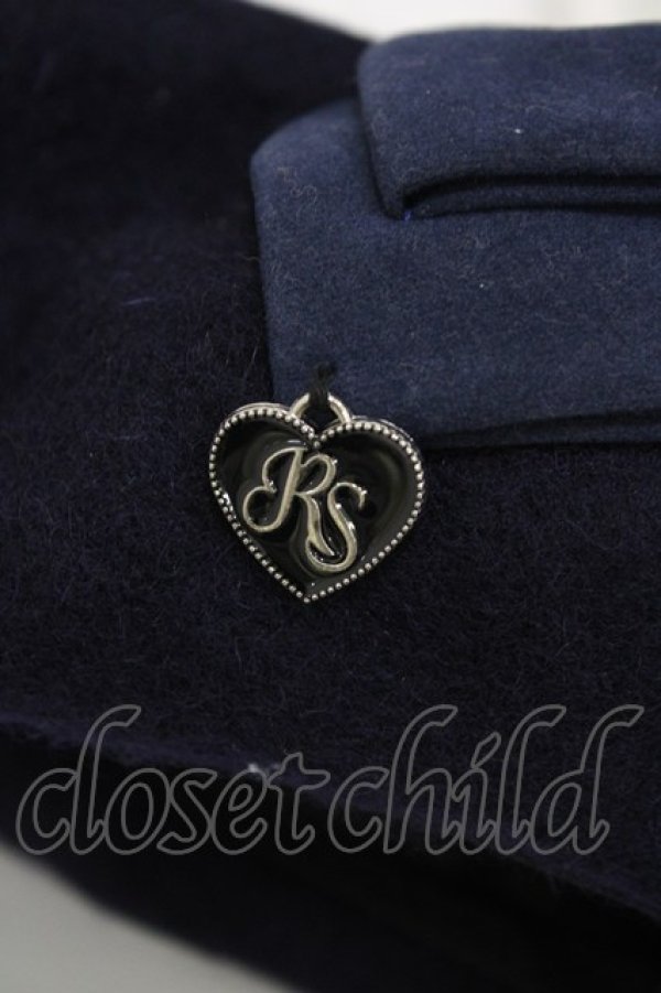 画像3: DearMyLoveRose / RSハートチャーム付リボンベレー帽  ネイビー H-25-12-19-1005-EL-AC-NS-ZH (3)