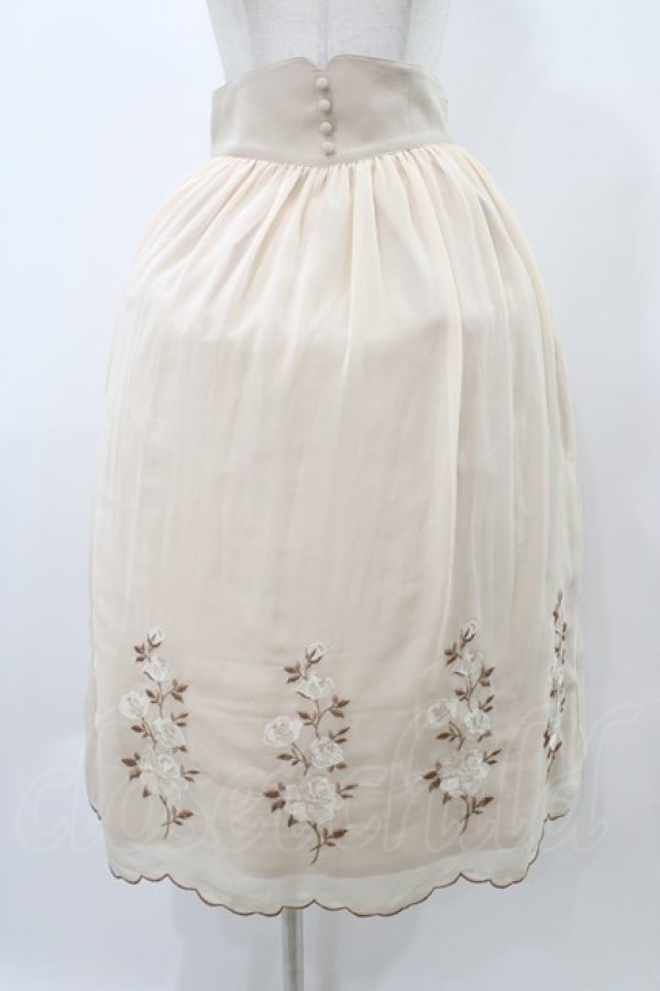 画像1: an another angelus / ローズ刺繍シフォンスカート Free PINK BEIGE H-25-12-19-1041-CA-SK-NS-ZH (1)