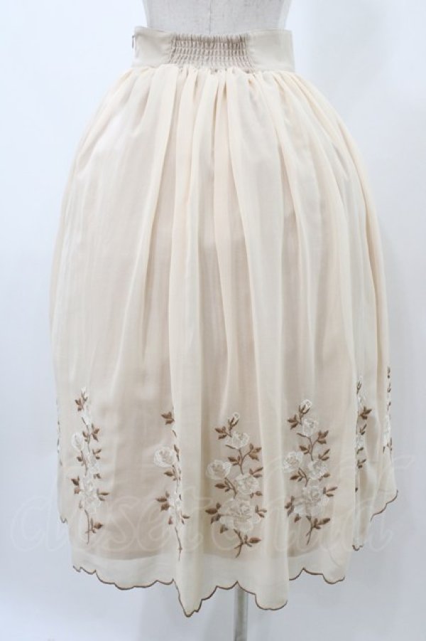 画像2: an another angelus / ローズ刺繍シフォンスカート Free PINK BEIGE H-25-12-19-1041-CA-SK-NS-ZH (2)