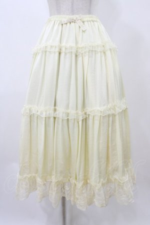 画像: m petit by misako / サテンキリカエペチスカート L アイボリー H-25-12-19-1042-LO-SK-NS-ZH