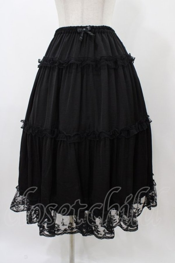 画像1: m petit by misako / サテンキリカエペチスカート L ブラック H-25-12-19-1043-LO-SK-NS-ZH (1)