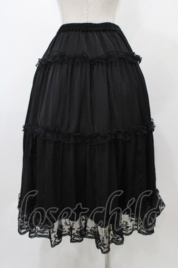 画像2: m petit by misako / サテンキリカエペチスカート L ブラック H-25-12-19-1043-LO-SK-NS-ZH (2)