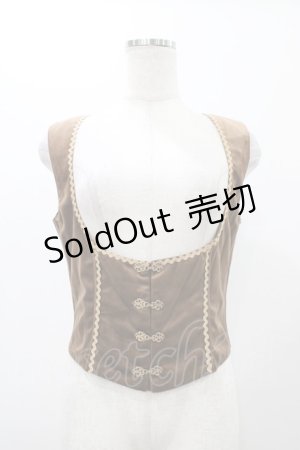 画像: Miss Point（海外ロリータブランド） / バイエルンの少女 カントリー風ボーンベスト M ブラウン H-25-12-19-1044-EL-TO-NS-ZH