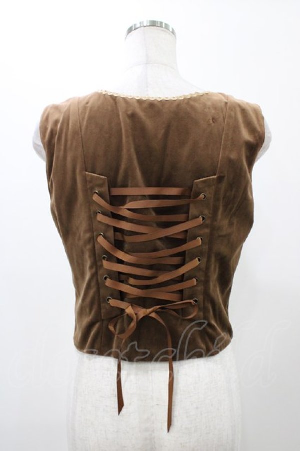 画像2: Miss Point（海外ロリータブランド） / バイエルンの少女 カントリー風ボーンベスト M ブラウン H-25-12-19-1044-EL-TO-NS-ZH (2)