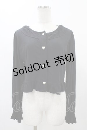 画像: FLC / 星名桜子/フリルテレコカーディガン L ブラック H-25-12-19-1045-0-TO-NS-ZH