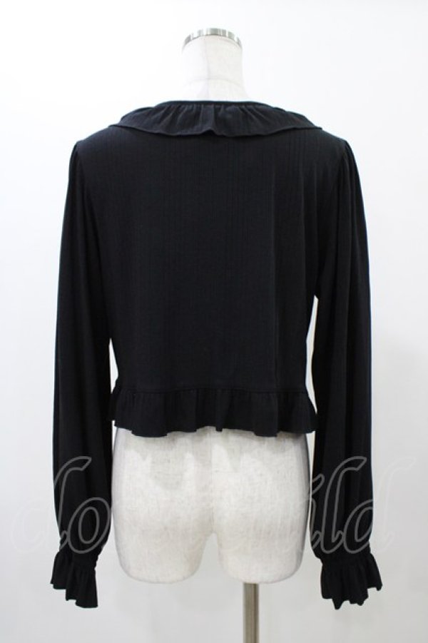 画像2: FLC / 星名桜子/フリルテレコカーディガン L ブラック H-25-12-19-1045-0-TO-NS-ZH (2)