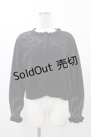 画像: m petit by misako / AM バラレースニットカーディガン L ブラック H-25-12-19-1046-LO-TO-NS-ZH