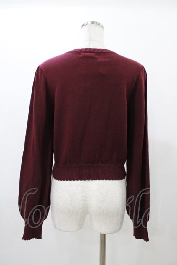 画像2: Amavel / Fantasic Emblemクルーカーディガン Free ボルドー H-25-12-19-1048-CA-TO-NS-ZH (2)