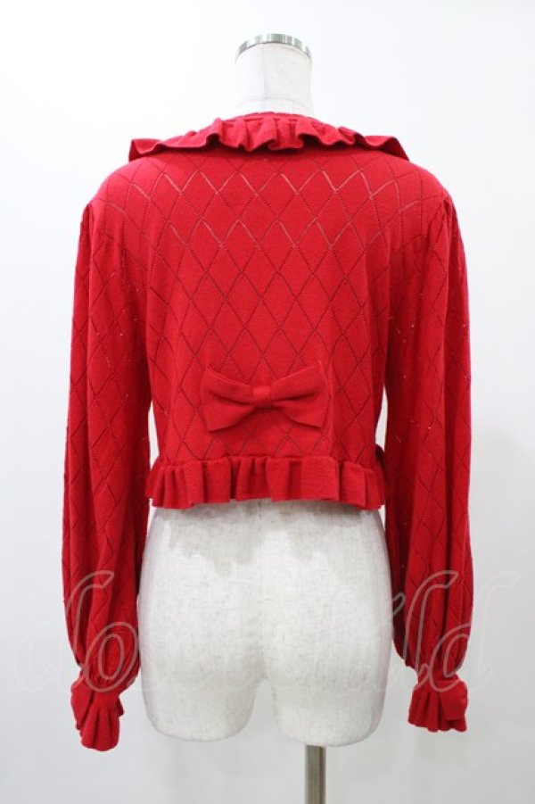画像2: metamorphose / ダイヤすかしあみ長袖ボレロ サイズ1 レッド H-25-12-19-1049-ME-TO-NS-ZH (2)